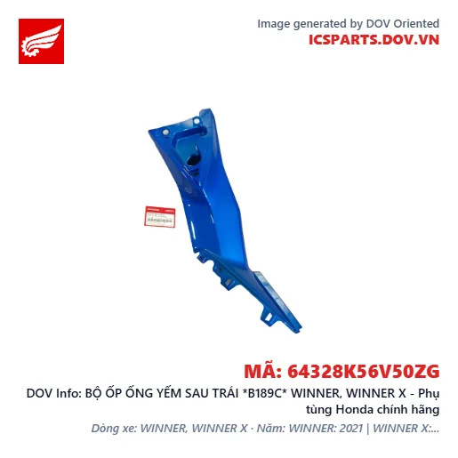BỘ ỐP ỐNG YẾM SAU TRÁI *B189C* WINNER, WINNER X - Phụ tùng Honda chính hãng