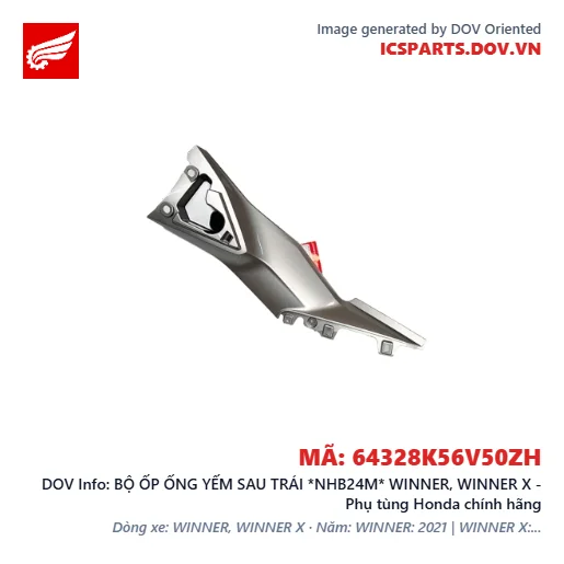 BỘ ỐP ỐNG YẾM SAU TRÁI *NHB24M* WINNER, WINNER X - Phụ tùng Honda chính hãng