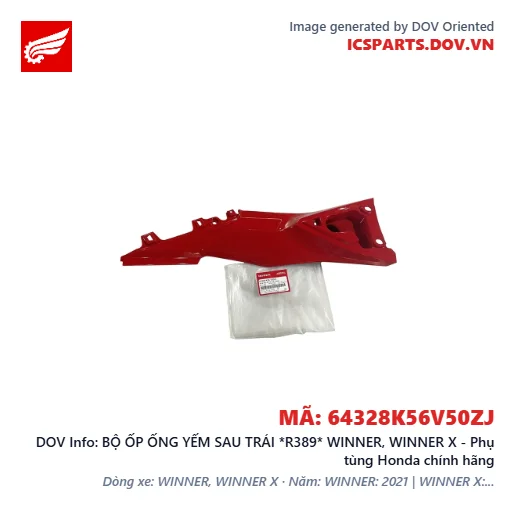 BỘ ỐP ỐNG YẾM SAU TRÁI *R389* WINNER, WINNER X - Phụ tùng Honda chính hãng