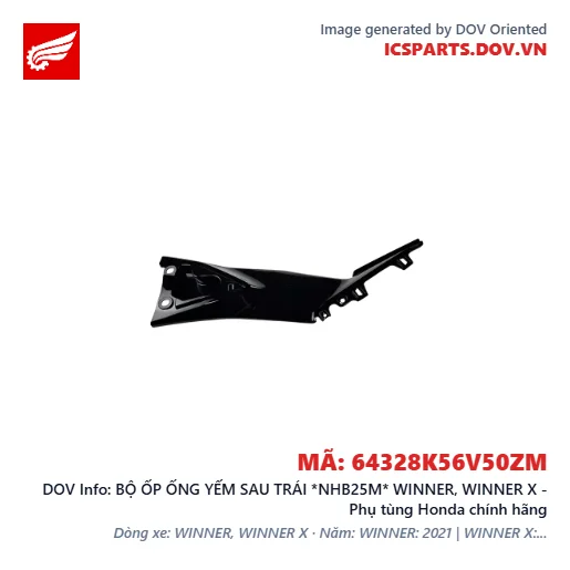 BỘ ỐP ỐNG YẾM SAU TRÁI *NHB25M* WINNER, WINNER X - Phụ tùng Honda chính hãng