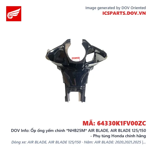 Ốp ống yếm chính *NHB25M* AIR BLADE, AIR BLADE 125/150 - Phụ tùng Honda chính hãng