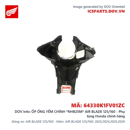 ỐP ỐNG YẾM CHÍNH *NHB25M* AIR BLADE 125/160 - Phụ tùng Honda chính hãng