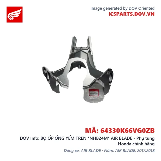 BỘ ỐP ỐNG YẾM TRÊN *NHB24M* AIR BLADE - Phụ tùng Honda chính hãng