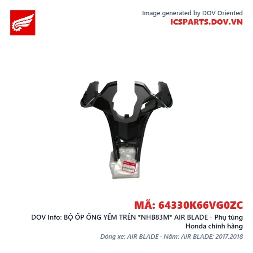 BỘ ỐP ỐNG YẾM TRÊN *NHB83M* AIR BLADE - Phụ tùng Honda chính hãng