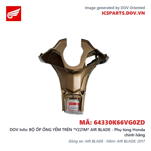 BỘ ỐP ỐNG YẾM TRÊN *Y221M* AIR BLADE - Phụ tùng Honda chính hãng