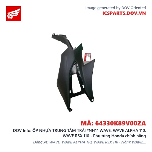 ỐP NHỰA TRUNG TÂM TRÁI *NH1* WAVE, WAVE ALPHA 110, WAVE RSX 110 - Phụ tùng Honda chính hãng
