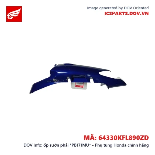 ốp sườn phải *PB171MU* - Phụ tùng Honda chính hãng