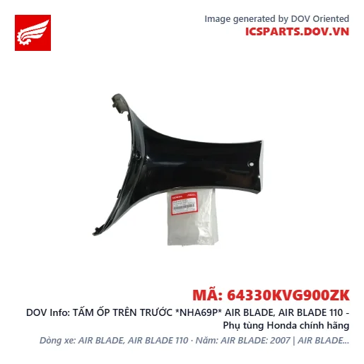 TẤM ỐP TRÊN TRƯỚC *NHA69P* AIR BLADE, AIR BLADE 110 - Phụ tùng Honda chính hãng