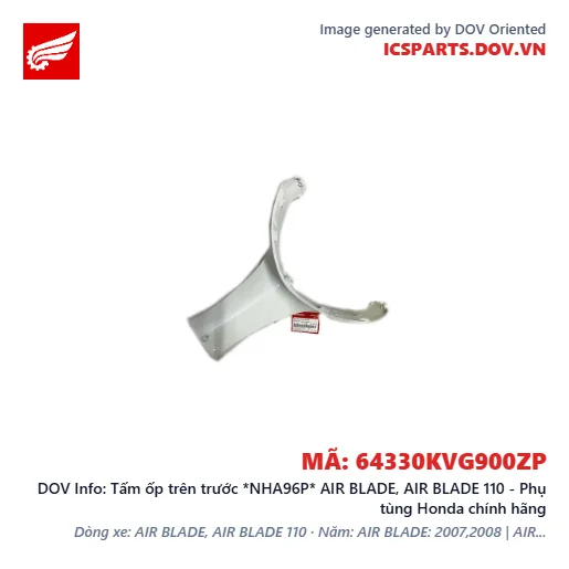 Tấm ốp trên trước *NHA96P* AIR BLADE, AIR BLADE 110 - Phụ tùng Honda chính hãng