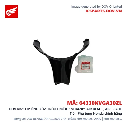 ỐP ỐNG YẾM TRÊN TRƯỚC *NHA69P* AIR BLADE, AIR BLADE 110 - Phụ tùng Honda chính hãng