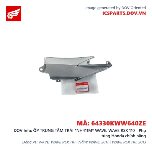 ỐP TRUNG TÂM TRÁI *NH411M* WAVE, WAVE RSX 110 - Phụ tùng Honda chính hãng