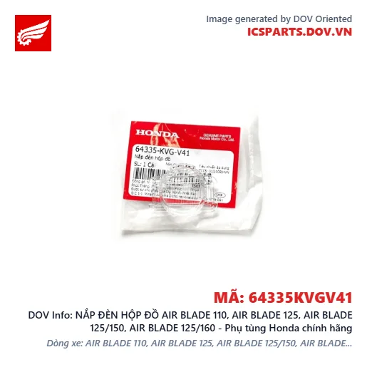 NẮP ĐÈN HỘP ĐỒ AIR BLADE 110, AIR BLADE 125, AIR BLADE 125/150, AIR BLADE 125/160 - Phụ tùng Honda chính hãng