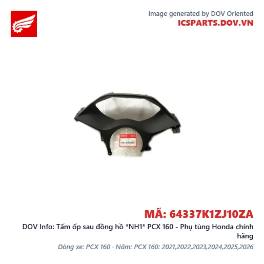 Tấm ốp sau đồng hồ *NH1* PCX 160 - Phụ tùng Honda chính hãng