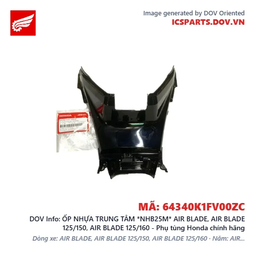 ỐP NHỰA TRUNG TÂM *NHB25M* AIR BLADE, AIR BLADE 125/150, AIR BLADE 125/160 - Phụ tùng Honda chính hãng