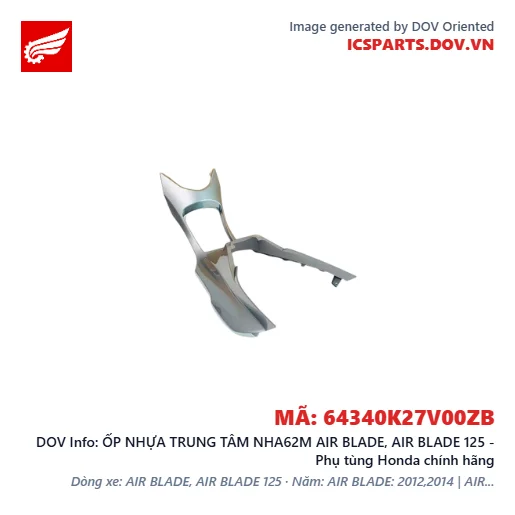 ỐP NHỰA TRUNG TÂM NHA62M AIR BLADE, AIR BLADE 125 - Phụ tùng Honda chính hãng