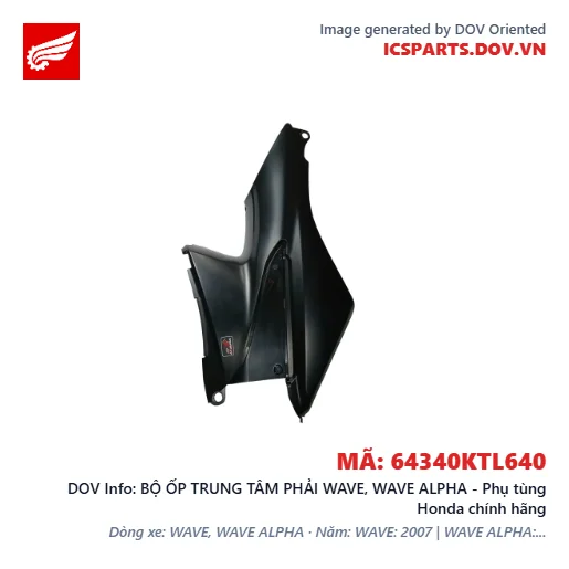BỘ ỐP TRUNG TÂM PHẢI WAVE, WAVE ALPHA - Phụ tùng Honda chính hãng