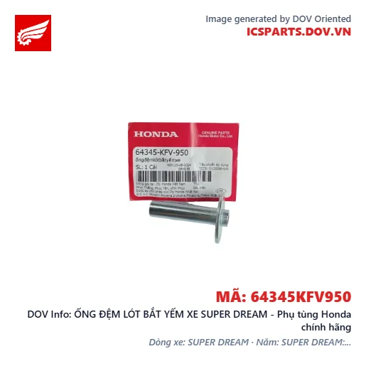 ỐNG ĐỆM LÓT BẮT YẾM XE SUPER DREAM - Phụ tùng Honda chính hãng