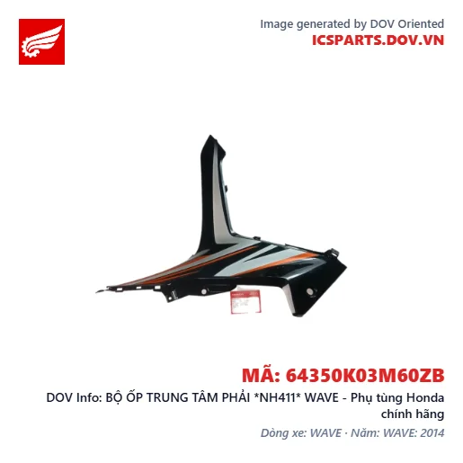 BỘ ỐP TRUNG TÂM PHẢI *NH411* WAVE - Phụ tùng Honda chính hãng