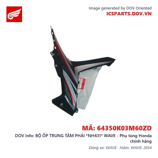 BỘ ỐP TRUNG TÂM PHẢI *NH431* WAVE - Phụ tùng Honda chính hãng