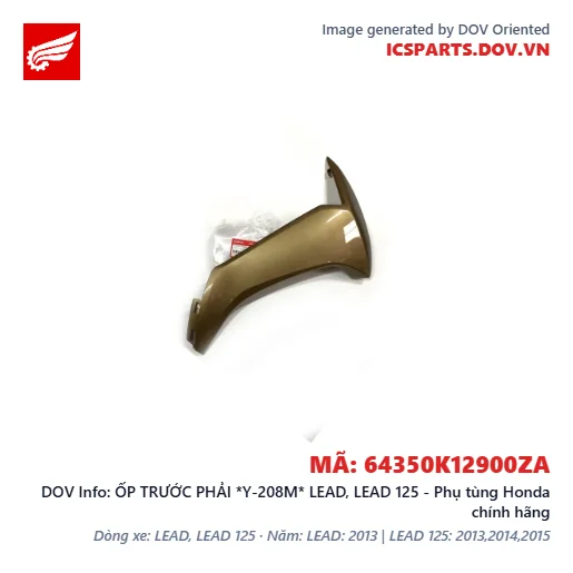 ỐP TRƯỚC PHẢI *Y-208M* LEAD, LEAD 125 - Phụ tùng Honda chính hãng