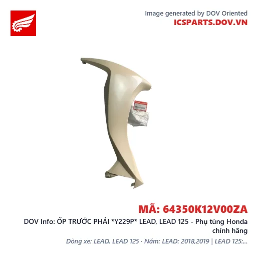 ỐP TRƯỚC PHẢI *Y229P* LEAD, LEAD 125 - Phụ tùng Honda chính hãng