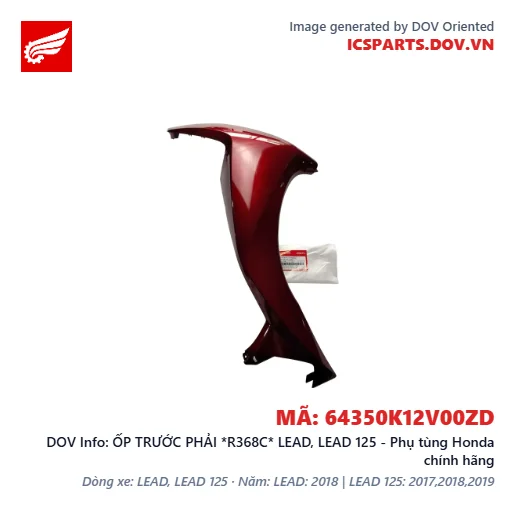 ỐP TRƯỚC PHẢI *R368C* LEAD, LEAD 125 - Phụ tùng Honda chính hãng