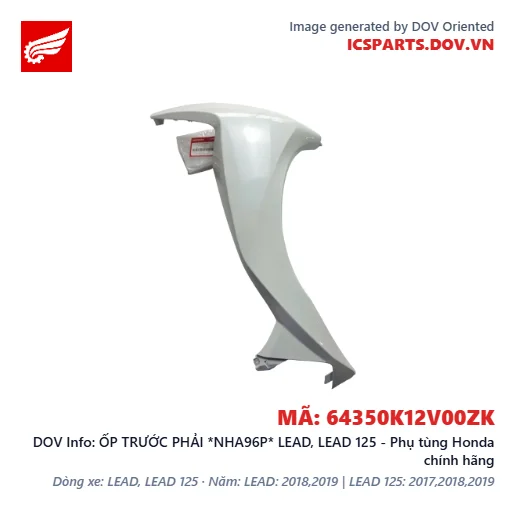 ỐP TRƯỚC PHẢI *NHA96P* LEAD, LEAD 125 - Phụ tùng Honda chính hãng
