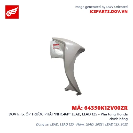 ỐP TRƯỚC PHẢI *NHC46P* LEAD, LEAD 125 - Phụ tùng Honda chính hãng