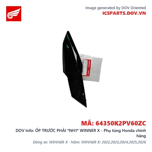 ỐP TRƯỚC PHẢI *NH1* WINNER X - Phụ tùng Honda chính hãng