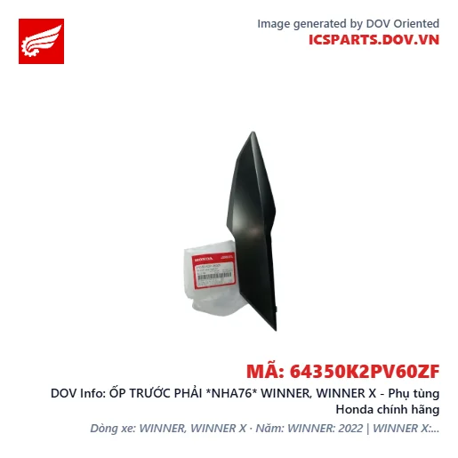 ỐP TRƯỚC PHẢI *NHA76* WINNER, WINNER X - Phụ tùng Honda chính hãng