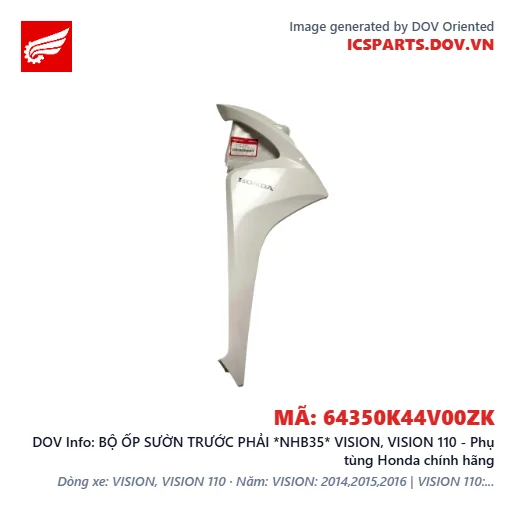 BỘ ỐP SƯỜN TRƯỚC PHẢI *NHB35* VISION, VISION 110 - Phụ tùng Honda chính hãng
