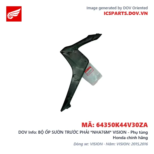 BỘ ỐP SƯỜN TRƯỚC PHẢI *NHA76M* VISION - Phụ tùng Honda chính hãng