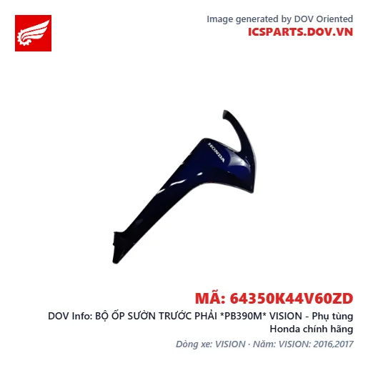 BỘ ỐP SƯỜN TRƯỚC PHẢI *PB390M* VISION - Phụ tùng Honda chính hãng
