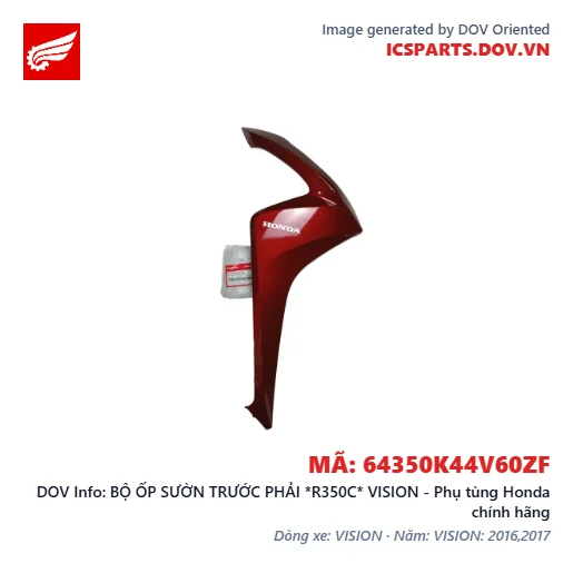 BỘ ỐP SƯỜN TRƯỚC PHẢI *R350C* VISION - Phụ tùng Honda chính hãng