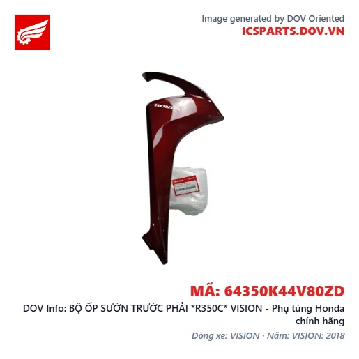 BỘ ỐP SƯỜN TRƯỚC PHẢI *R350C* VISION - Phụ tùng Honda chính hãng