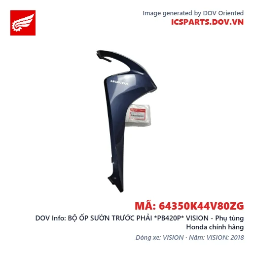 BỘ ỐP SƯỜN TRƯỚC PHẢI *PB420P* VISION - Phụ tùng Honda chính hãng