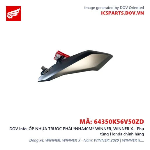 ỐP NHỰA TRƯỚC PHẢI *NHA40M* WINNER, WINNER X - Phụ tùng Honda chính hãng