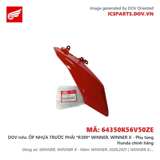 ỐP NHỰA TRƯỚC PHẢI *R389* WINNER, WINNER X - Phụ tùng Honda chính hãng