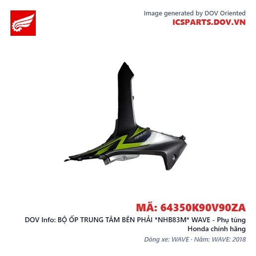 BỘ ỐP TRUNG TÂM BÊN PHẢI *NHB83M* WAVE - Phụ tùng Honda chính hãng