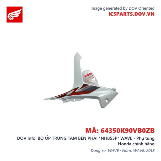 BỘ ỐP TRUNG TÂM BÊN PHẢI *NHB55P* WAVE - Phụ tùng Honda chính hãng