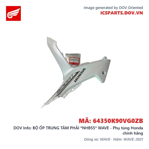 BỘ ỐP TRUNG TÂM PHẢI *NHB55* WAVE - Phụ tùng Honda chính hãng