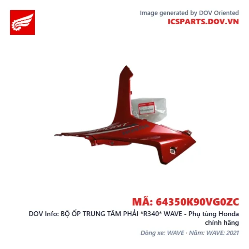 BỘ ỐP TRUNG TÂM PHẢI *R340* WAVE - Phụ tùng Honda chính hãng