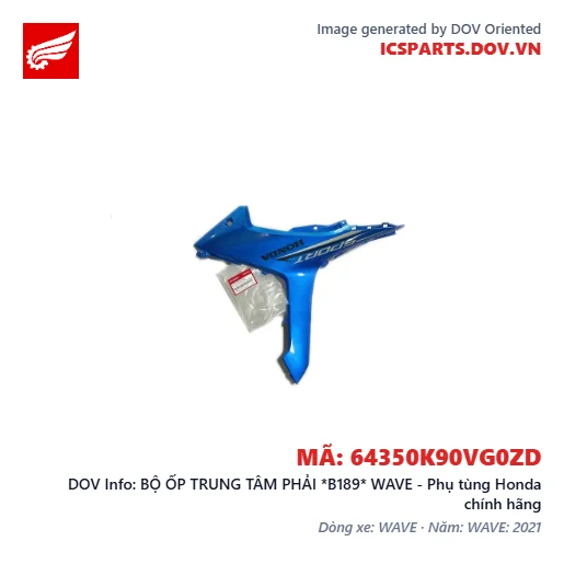 BỘ ỐP TRUNG TÂM PHẢI *B189* WAVE - Phụ tùng Honda chính hãng
