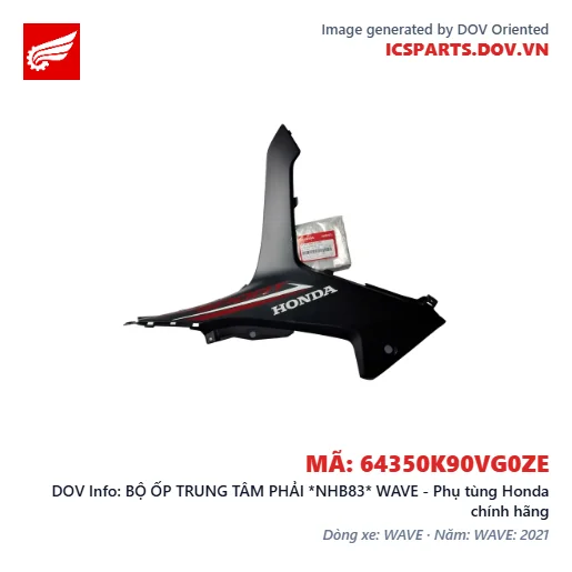 BỘ ỐP TRUNG TÂM PHẢI *NHB83* WAVE - Phụ tùng Honda chính hãng