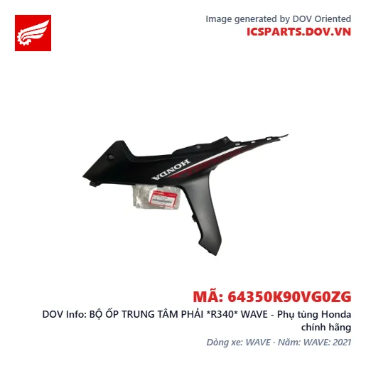 BỘ ỐP TRUNG TÂM PHẢI *R340* WAVE - Phụ tùng Honda chính hãng