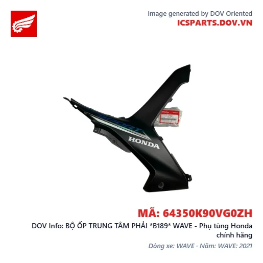 BỘ ỐP TRUNG TÂM PHẢI *B189* WAVE - Phụ tùng Honda chính hãng