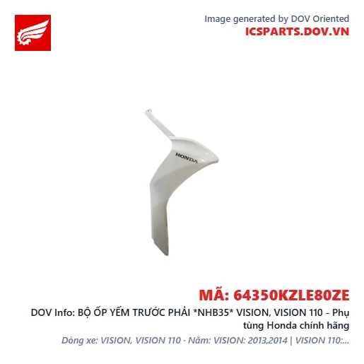 BỘ ỐP YẾM TRƯỚC PHẢI *NHB35* VISION, VISION 110 - Phụ tùng Honda chính hãng