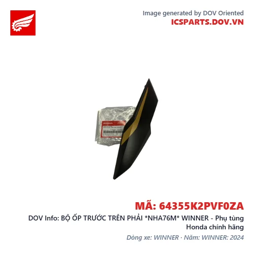 BỘ ỐP TRƯỚC TRÊN PHẢI *NHA76M* WINNER - Phụ tùng Honda chính hãng