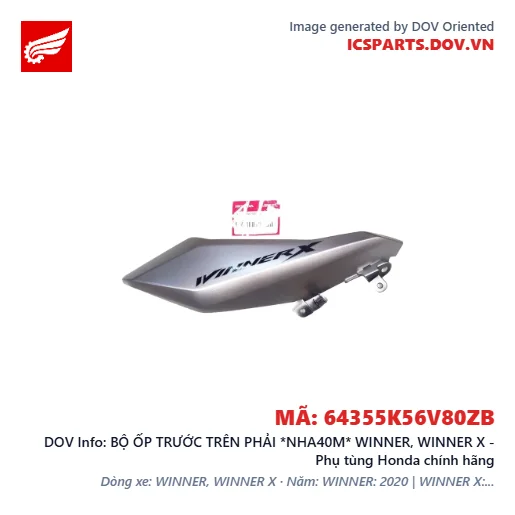 BỘ ỐP TRƯỚC TRÊN PHẢI *NHA40M* WINNER, WINNER X - Phụ tùng Honda chính hãng