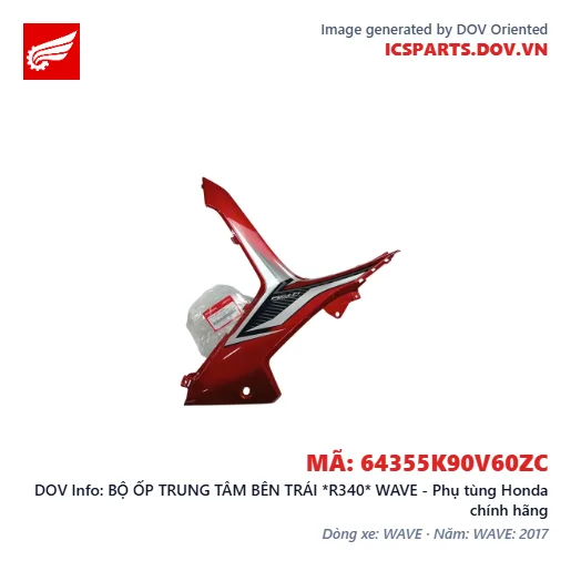 BỘ ỐP TRUNG TÂM BÊN TRÁI *R340* WAVE - Phụ tùng Honda chính hãng